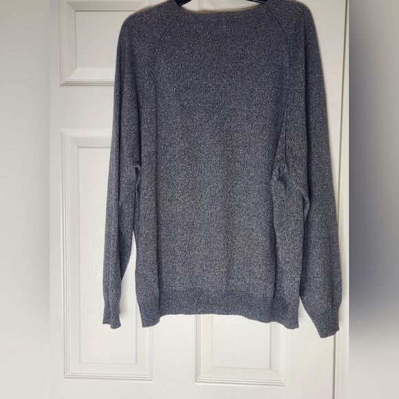 Hart Schaffner Marx XL Gray Lngslvs Raglan CASHMERE SILK Knit Men Sweater Italy - Picture 6 of 6